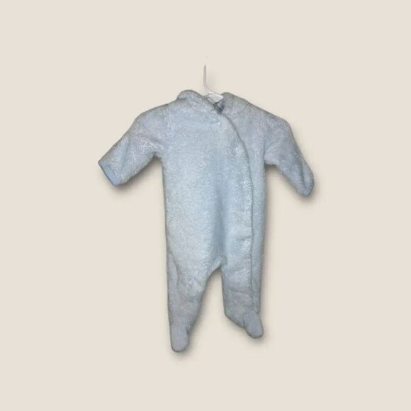 Starting Out Baby Boy Footie Soft Sherpa Lined Size 0-3 Months - Picture 1 of 8